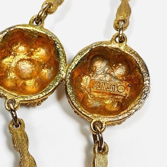 Lisner Necklace Gold Tone Statement Signed 20”+3” Hook Clasp - Picture 5 of 16